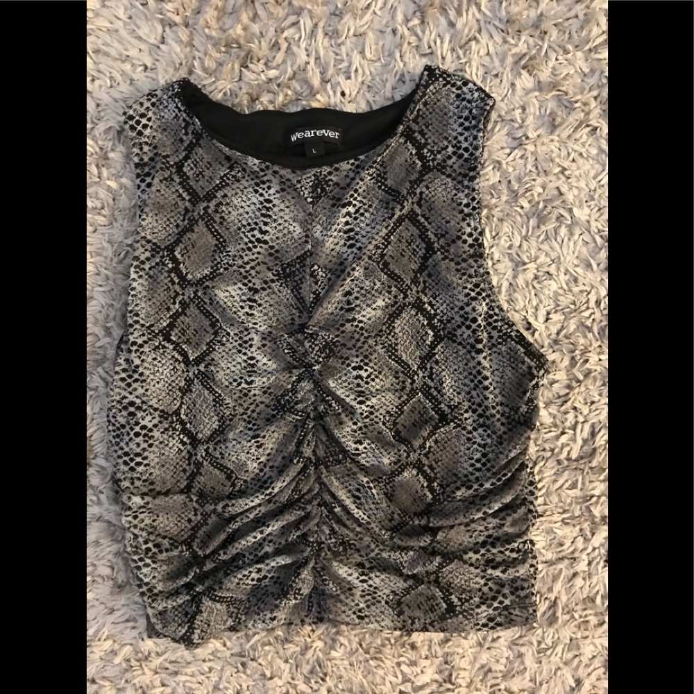 Wherever Snakeskin Tank Top, Size L